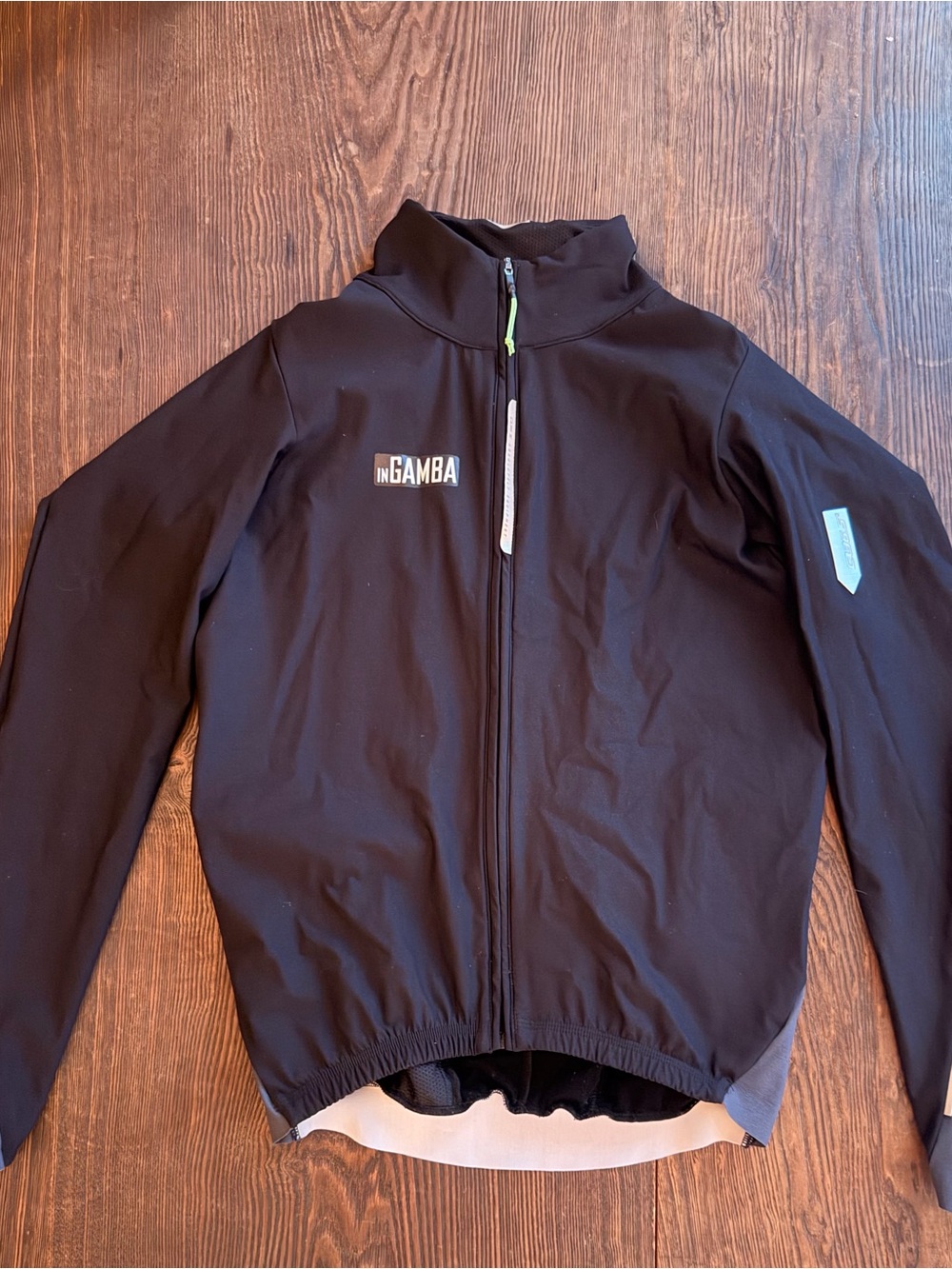 Q36.5 Italian Wool Cycling Jacket Full Zip Black Long Sleeve Men’s Size S